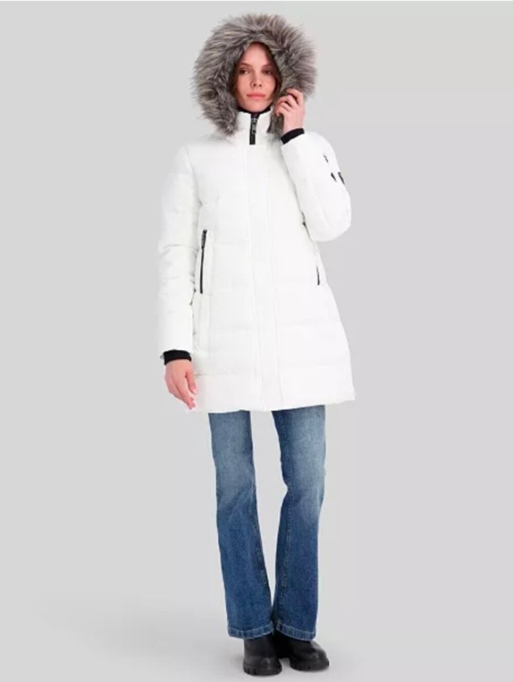 NauticaWomen's Faux-Fur-Trim Hooded Puffer Coat